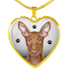 Cute Pharaoh Hound Print Heart Pendant Luxury Necklace-Free Shipping