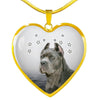 Cane Corso Print Heart Pendant Luxury Necklace-Free Shipping