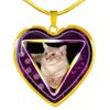 Javanese Cat Print Heart Charm Necklaces-Free Shipping