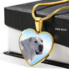 Central Asian Shepherd Dog Print Heart Pendant Luxury Necklace-Free Shipping