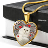 Persian Cat Print Heart Pendant Luxury Necklace-Free Shipping