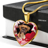 Boxer Dog Print Heart Pendant Luxury Necklace-Free Shipping