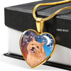 Norwich Terrier Print Heart Pendant Luxury Necklace-Free Shipping