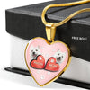 West Highland White Terrier (Westie) Print Heart Charm Luxury Necklace-Free Shipping