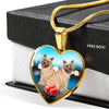 Cairn Terrier Print Heart Pendant Luxury Necklace-Free Shipping