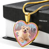 Norfolk Terrier Dog Print Heart Charm Necklaces-Free Shipping