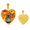 Burmese Cat Print Heart Pendant Luxury Necklace-Free Shipping