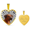 Rhodesian Ridgeback Print Heart Pendant Luxury Necklace-Free Shipping