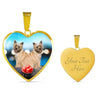 Cairn Terrier Print Heart Pendant Luxury Necklace-Free Shipping