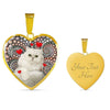 Persian Cat Print Heart Pendant Luxury Necklace-Free Shipping