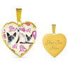 Siamese Cat Print Heart Pendant Luxury Necklace-Free Shipping