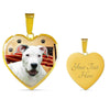 Dogo Argentino Print Heart Pendant Luxury Necklace-Free Shipping