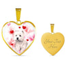 West Highland White Terrier Print Heart Pendant Luxury Necklace-Free Shipping
