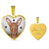 Cute Pharaoh Hound Print Heart Pendant Luxury Necklace-Free Shipping