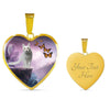 Turkish Angora Cat Print Heart Pendant Luxury Necklace-Free Shipping
