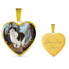 Munchkin Cat Print Heart Pendant Luxury Necklace-Free Shipping