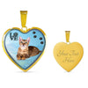 Toyger Cat Print Heart Charm Necklaces-Free Shipping