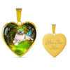 Birman Cat Print Heart Charm Necklaces-Free Shipping