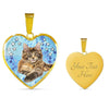 Cute Maine Coon Print Heart Pendant Luxury Necklace-Free Shipping