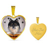 Finnish Lapphund Print Heart Pendant Luxury Necklace-Free Shipping