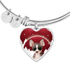 Chihuahua Print Heart Charm Bangle-Free Shipping