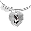 Boston Terrier Print Heart Pendant-Free Shipping