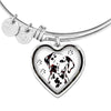 Lovely Dalmatian Dog Print Heart Pendant Bangle-Free Shipping
