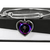 Black Labrador Dog Print Heart Pendant Bangle-Free Shipping