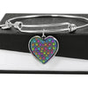 Colorful Paws Print Heart Pendant Bangle-Free Shipping