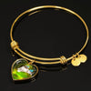 Birman Cat Print Heart Pendant Bangle-Free Shipping