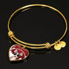 Chihuahua Print Heart Charm Bangle-Free Shipping