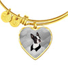 Boston Terrier Print Heart Pendant-Free Shipping