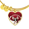 Chihuahua Print Heart Charm Bangle-Free Shipping