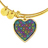 Colorful Paws Print Heart Pendant Bangle-Free Shipping