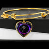 Black Labrador Dog Print Heart Pendant Bangle-Free Shipping
