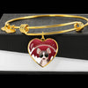 Chihuahua Print Heart Charm Bangle-Free Shipping
