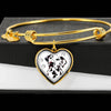 Lovely Dalmatian Dog Print Heart Pendant Bangle-Free Shipping