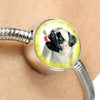 Cute Pug Dog Print Circle Charm Steel Bracelet-Free Shipping