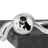 Shiba Inu Dog Print Circle Charm Steel Bracelet-Free Shipping