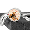 Airedale Terrier Print Luxury Circle Charm Bracelet-Free Shipping