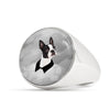 Boston Terrier Print Signet Ring-Free Shipping