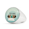 Yorkshire Terrier (Yorkie) Texas Print Signet Ring-Free Shipping