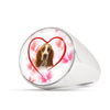 Basset Hound Print Signet Ring-Free Shipping