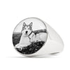 Alaskan Malamute Print Signet Ring-Free Shipping
