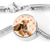 Airedale Terrier Print Luxury Circle Charm Bracelet-Free Shipping