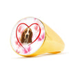 Basset Hound Print Signet Ring-Free Shipping
