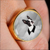 Boston Terrier Print Signet Ring-Free Shipping