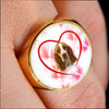 Basset Hound Print Signet Ring-Free Shipping