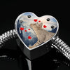 Ocicat Print Heart Charm Steel Bracelet-Free Shipping