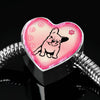 Cute French Bulldog Print Heart Charm Steel Bracelet-Free Shipping